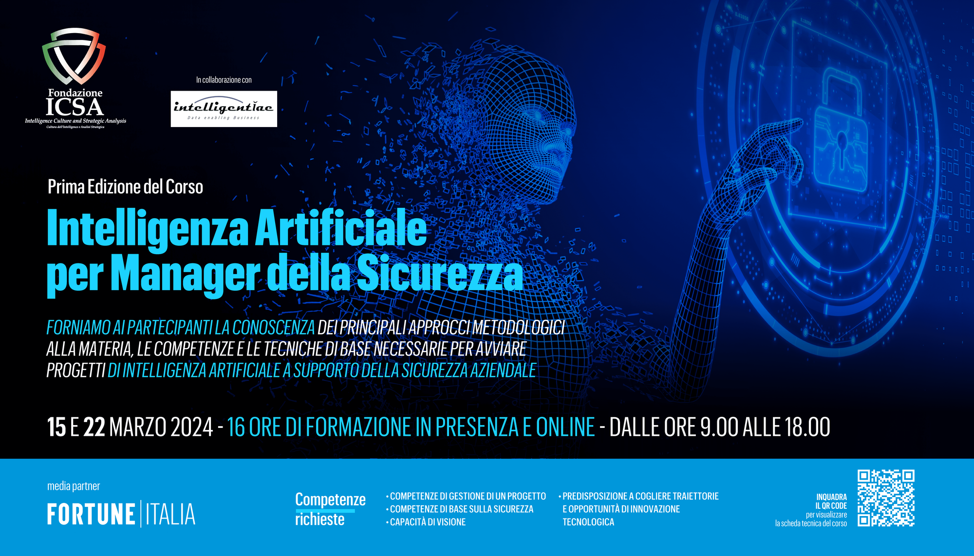 Prima Edizione del Corso  “Intelligenza Artificiale per Manager della Sicurezza” – Marzo 2024